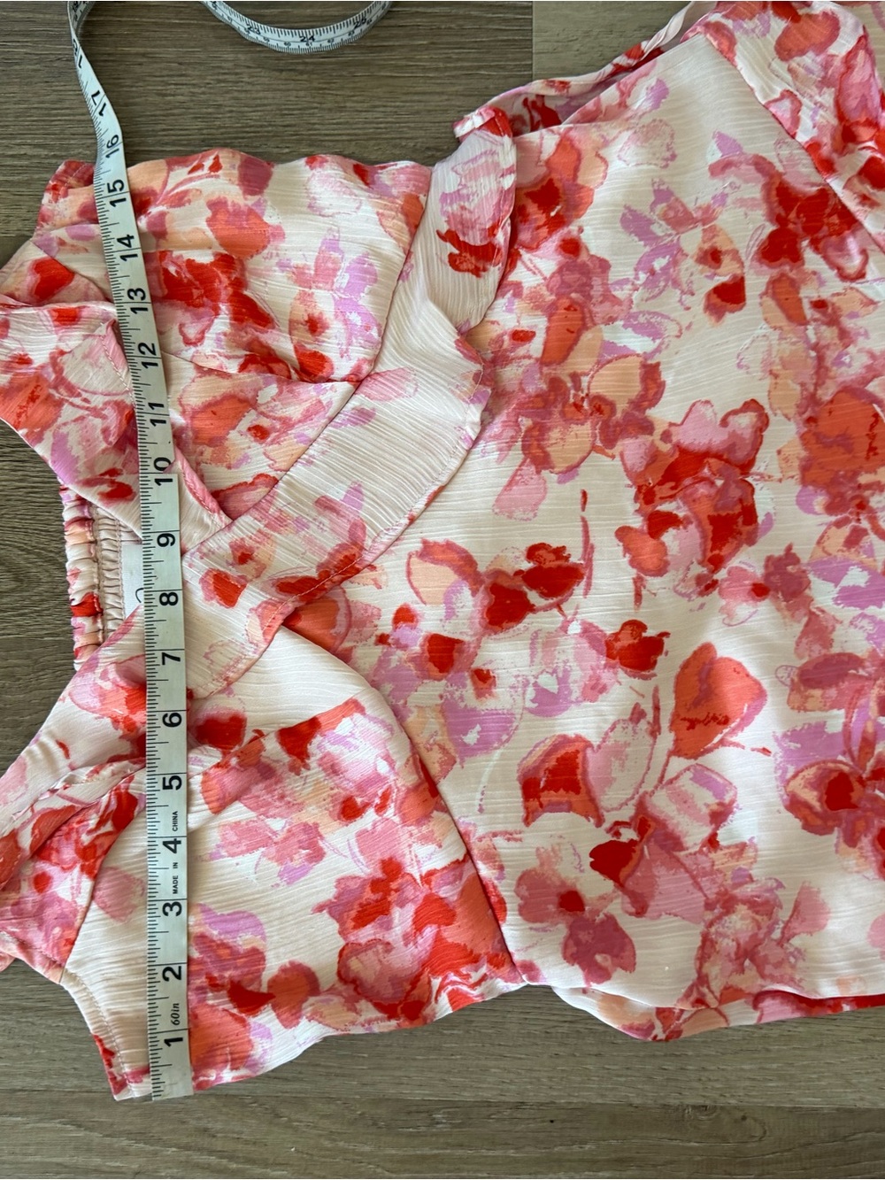 Floral Pink Ruffle Slip Dress - Picture 9 of 9